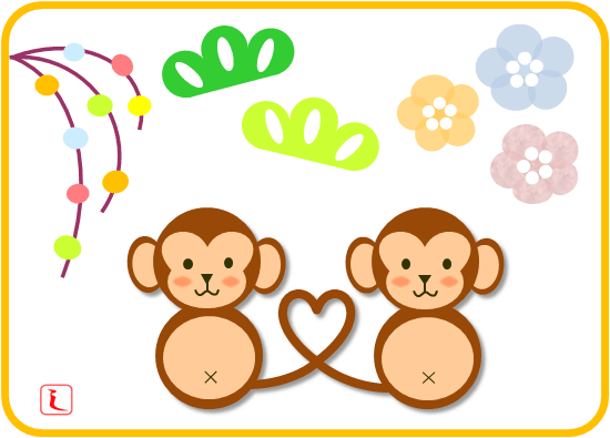 お猿さんのイラスト 手編みのマフラー Shinko の ブログ日誌