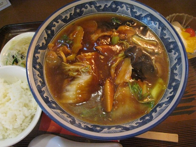 中麺（中国みそのあんかけ麺）