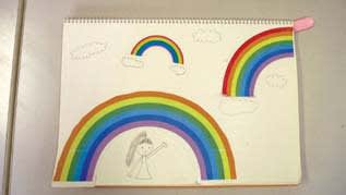 虹 をテーマに 国美術 絵画 児童教室作品紹介