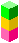 黄緑・黄色・ピンクの立方体が縦に３つ重ねられたイラスト