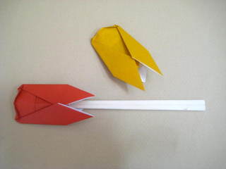 セミの箸袋おりがみ 創作折り紙の折り方