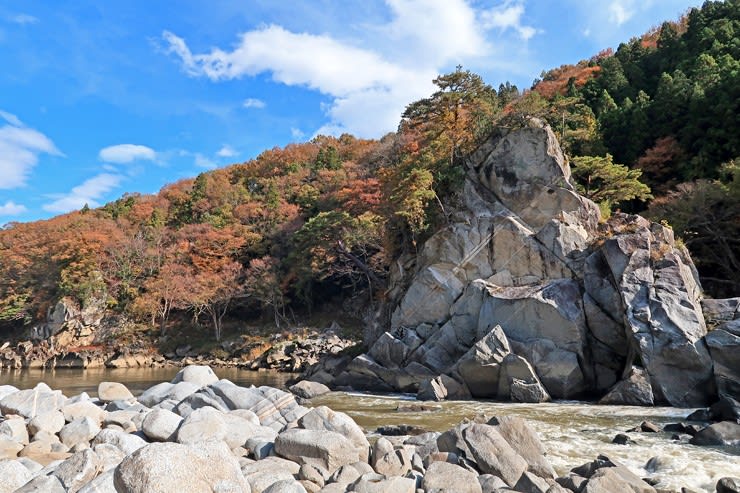 阿武隈峡 蓬莱岩 福島県福島市 滝と渓谷