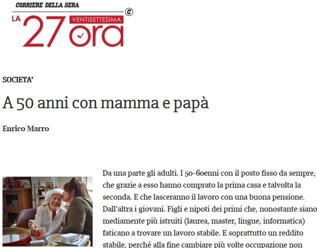 親と同居せざるを得ない50歳の子供たち 柏からイタリアニュース