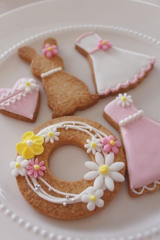 ピンクのアイシングクッキー お菓子時々パン日記