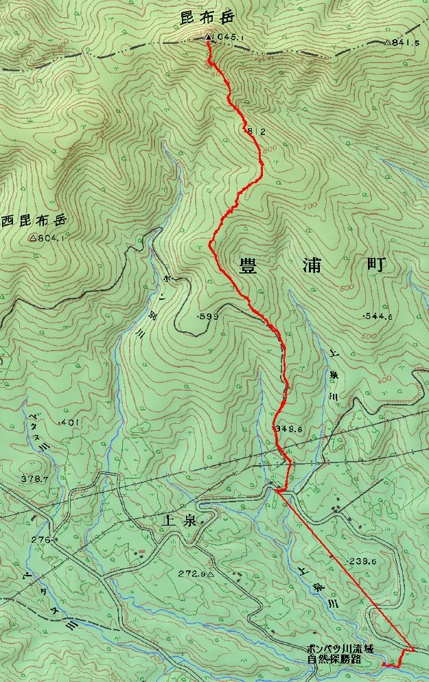 昆布岳のｇｐｓトラック 山の地図帖