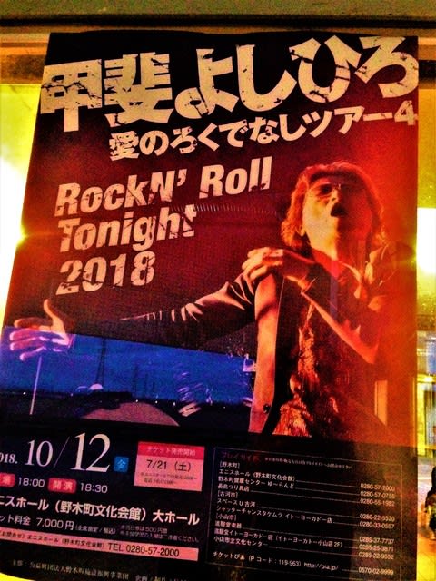 甲斐よしひろ 愛のろくでなしツアー4☆Rock'N Roll Tonight 2018／栃木 