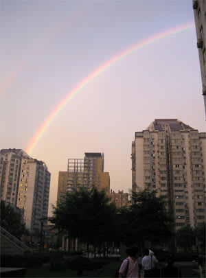 北京 夏空に虹かかる 北京生活日記