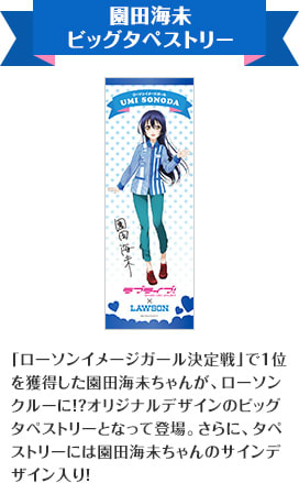 ラブライブ ローソン B賞 抽選プレゼント 園田海未 ビッグタペストリー