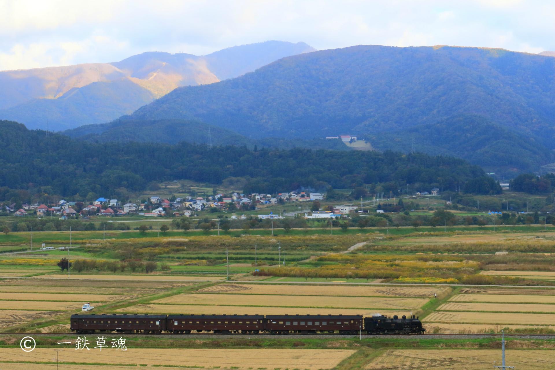 信濃平の田園地帯を行くc11 一鉄草魂 鉄道風景 乗車記 ときどき名所とグルメ