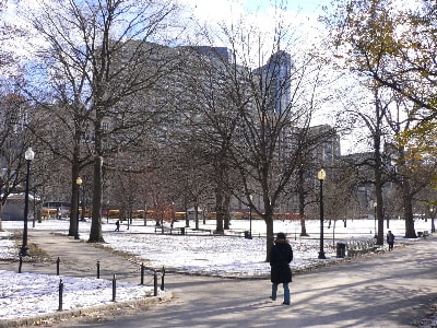 冬のボストンコモン ほのぼの Boston