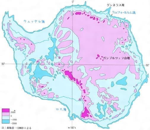 253 大陸別の高度分布 地理講義