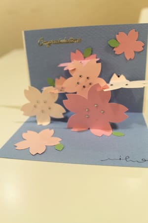 桜のポップアップカード 講座ができました 中之島 朝日カルチャーセンター ブログ