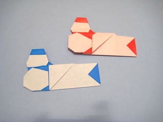 雪だるまの箸袋おりがみ 創作折り紙の折り方
