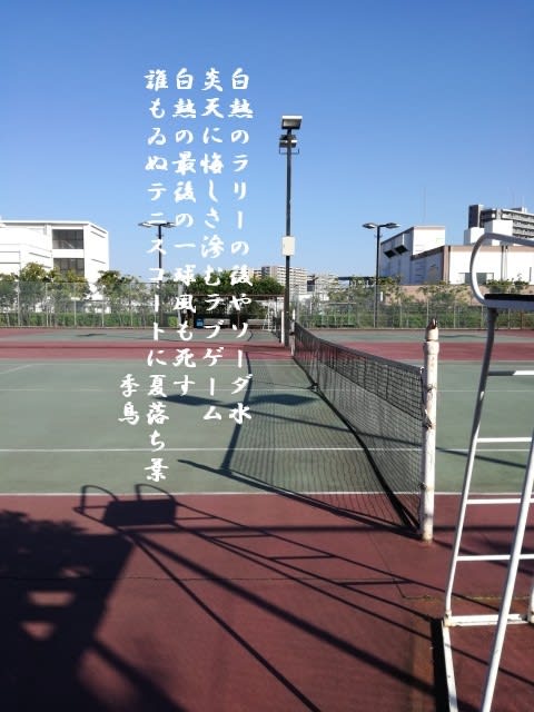 テニスコートの句 Lucky Photo