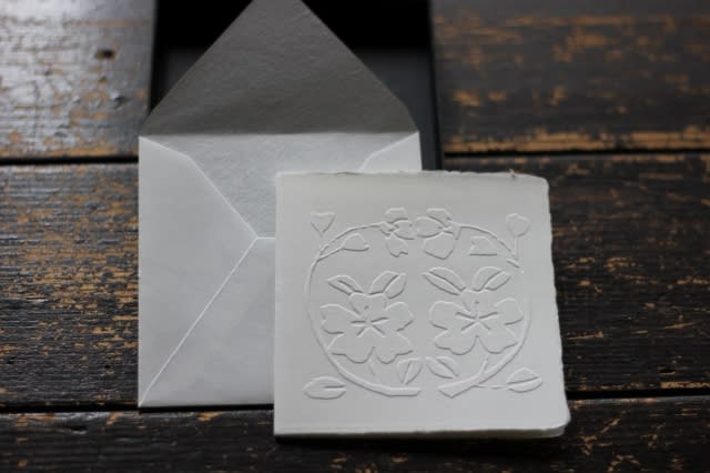 越前手漉き和紙 凹凸のある美しいグリーティングカード Decor Washi 