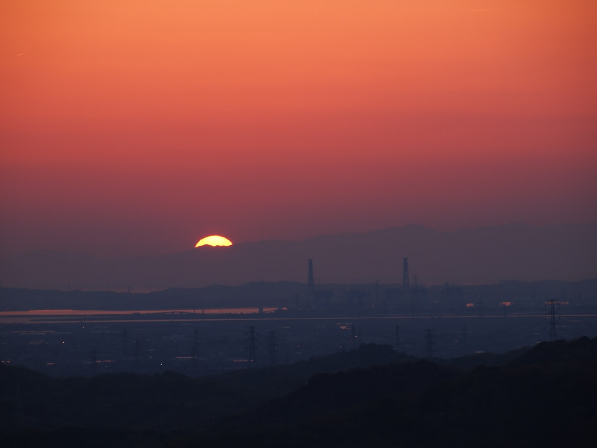 日の出＆落日　～三ヶ根山より～の画像