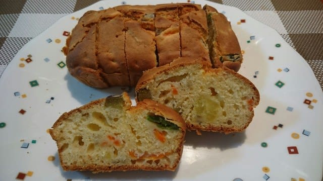 野菜のパウンドケーキ ホームベーカリーでおもしろパン作り