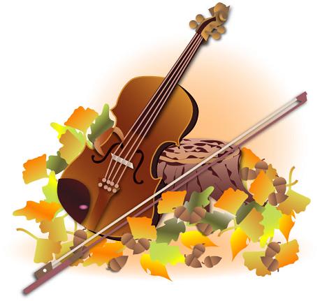 秋の落ち葉 バイオリンの 素敵なイラスト 気ままの記 T I