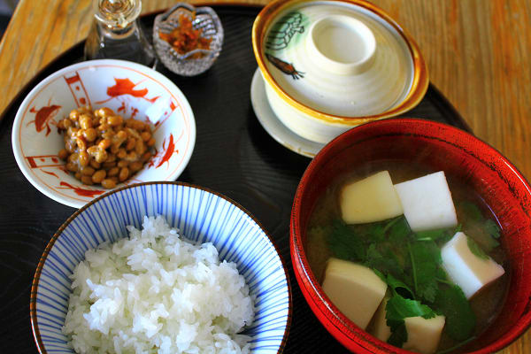 春キャベツと卵のレンジ蒸し 朝餉 きばなの硝子瓶