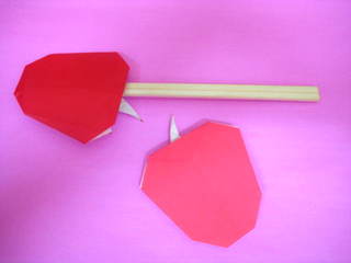 りんごの箸袋おりがみ 創作折り紙の折り方