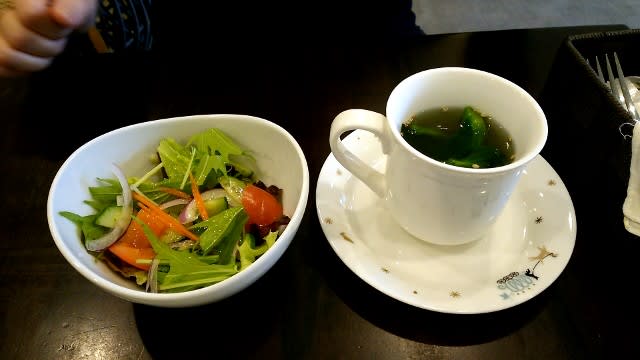 KOPE花伝カフェ:ミニサラダとカップスープ
