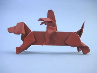 ダックスフンドに乗る人 創作折り紙の折り方