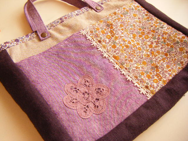 紫づくし パープル系 バッグｉｎバッグ 5個完成ー 手作りひよこ ハンドメイドのウクレレケースやバッグ 小物など