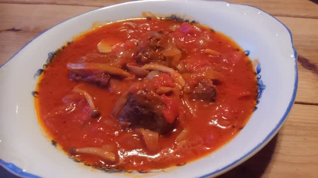 初体験 鹿肉 のトマト煮込み 怪人たらふくまんま 参上