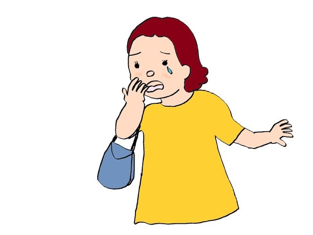 ２２課 ている子 連体修飾 迷子の母 着ている はいている かけている など スーザンの日本語教育 手描きイラスト