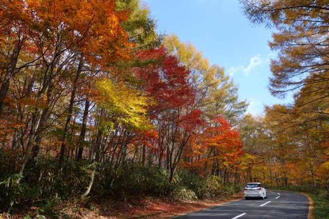 紅葉の裏磐梯をゆく 磐梯吾妻レークライン 桧原湖 磐梯山ゴールドライン 休日は風を切って