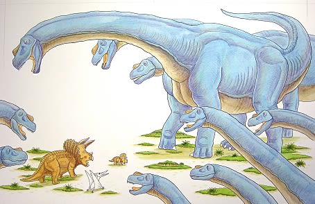 恐竜トリケラトプスとアルゼンチノサウルス 恐竜だいす記