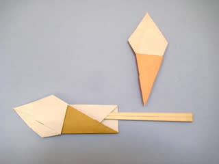 ソフトクリームの箸袋おりがみ 創作折り紙の折り方