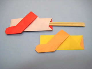 靴下の箸袋おりがみ 創作折り紙の折り方
