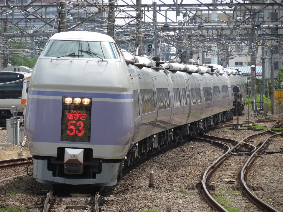 立川駅進入中９０１３ｍ 松本車両センターｅ３５１系ｓ １編成 ｓ２１編成 スーパーあずさ５３号 中央鉄道日報