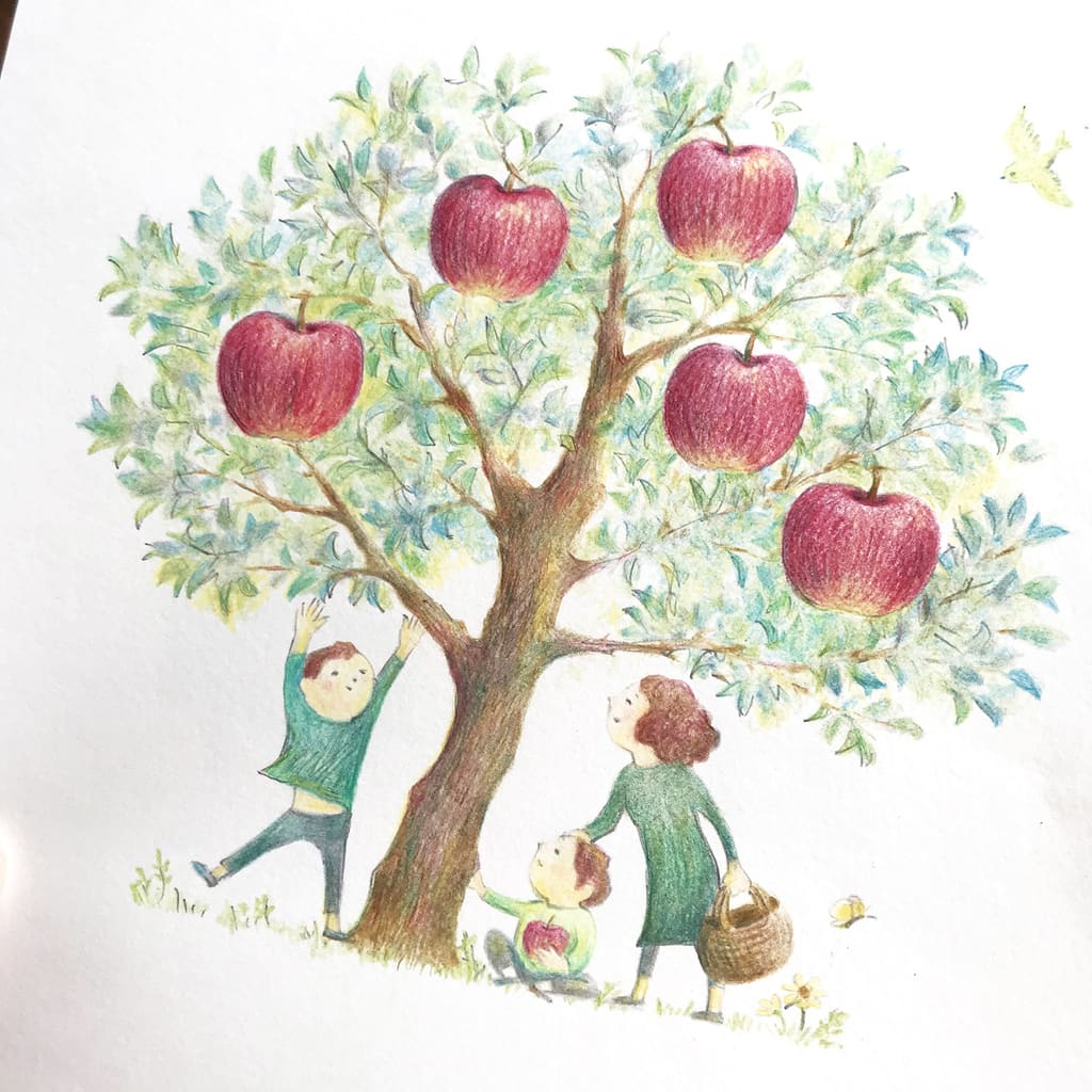 リンゴの木のイラストを納品 何を考え何を想い何するの