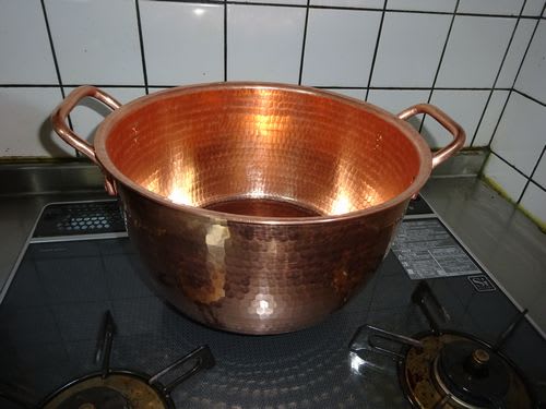 日本製 銅 鍋 つる付き 45cm 19.0L 製菓 同鍋料理 業務用 未来を感じろ