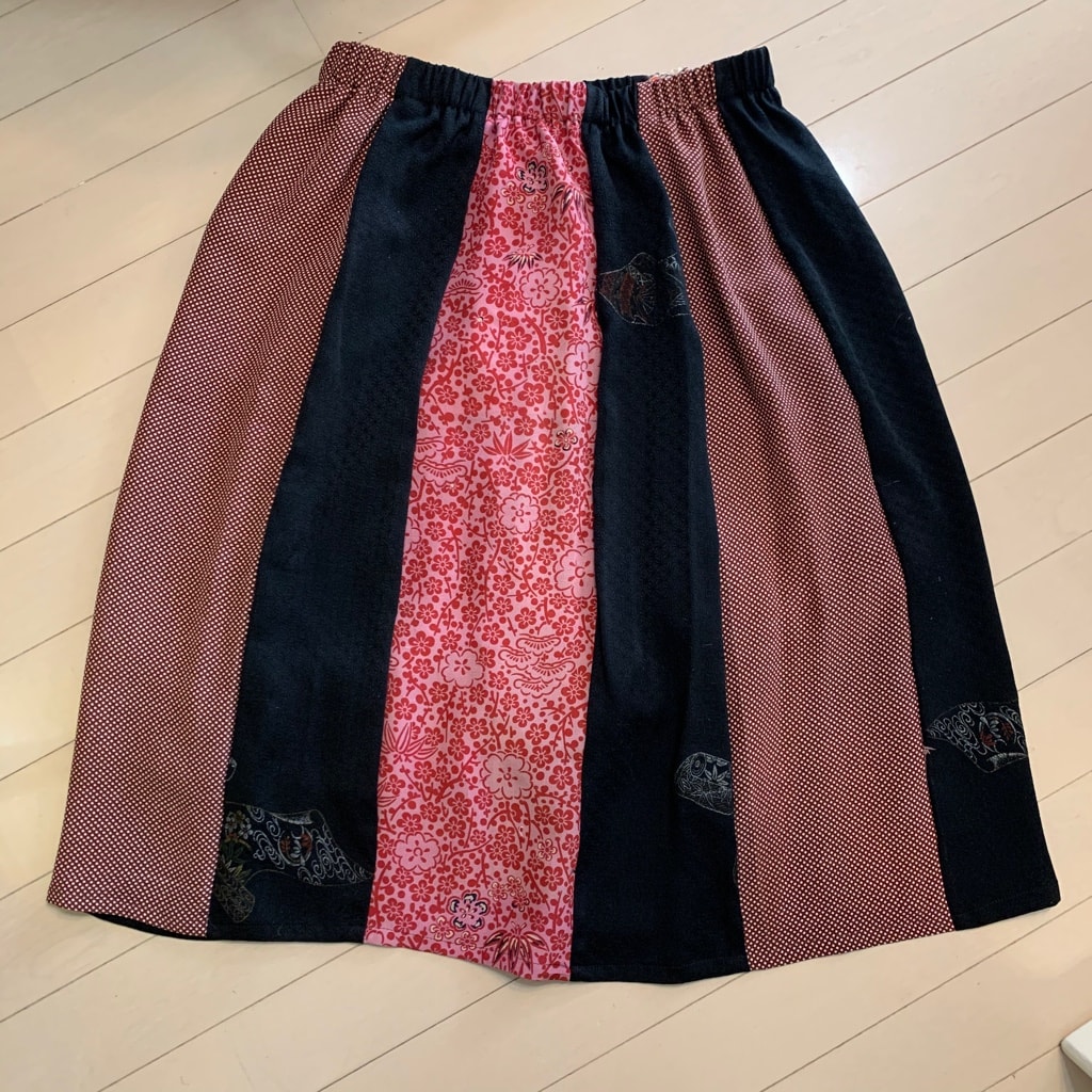 着物リメイク 端切れのスカート Atelier Jは相模原市矢部の洋服お直し