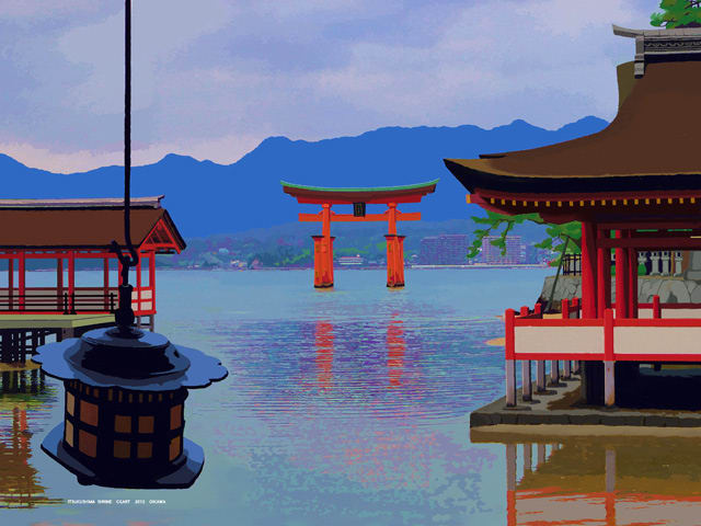 厳島神社のカメラポイントからのお絵描きです。