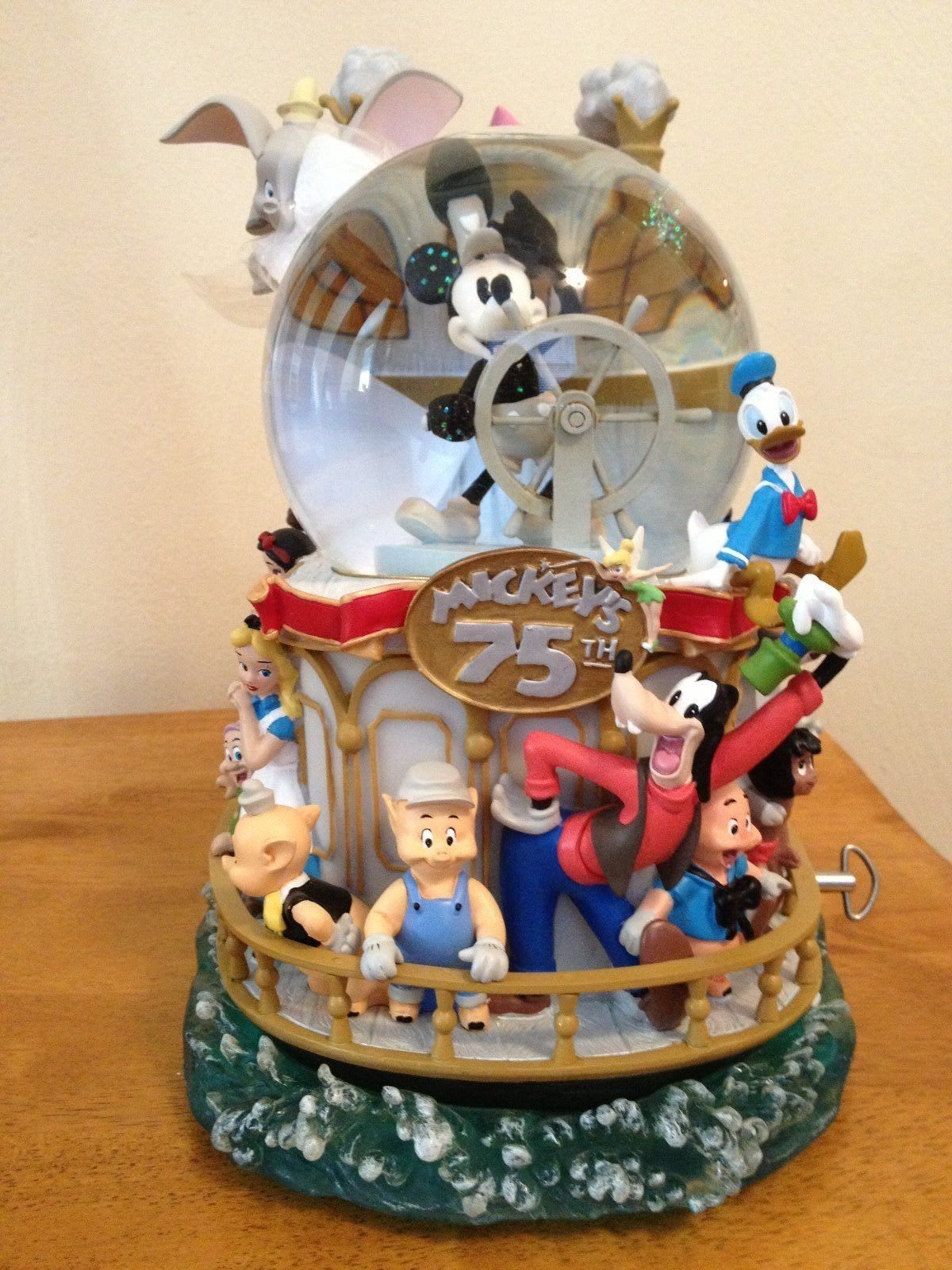 Disney ミッキーマウス 生誕75周年記念 スノードーム オルゴール