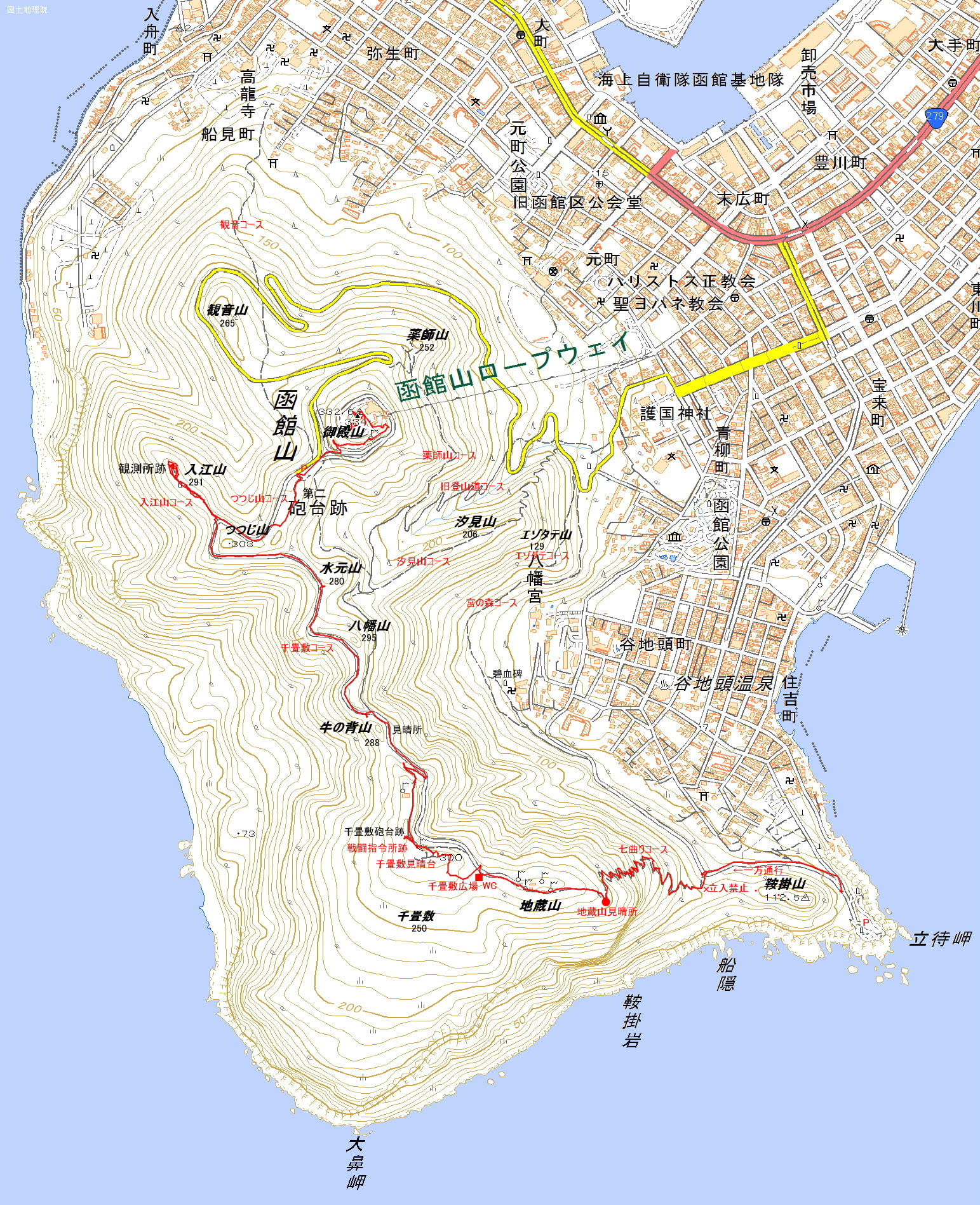 函館山のｇｐｓトラック 山の地図帖