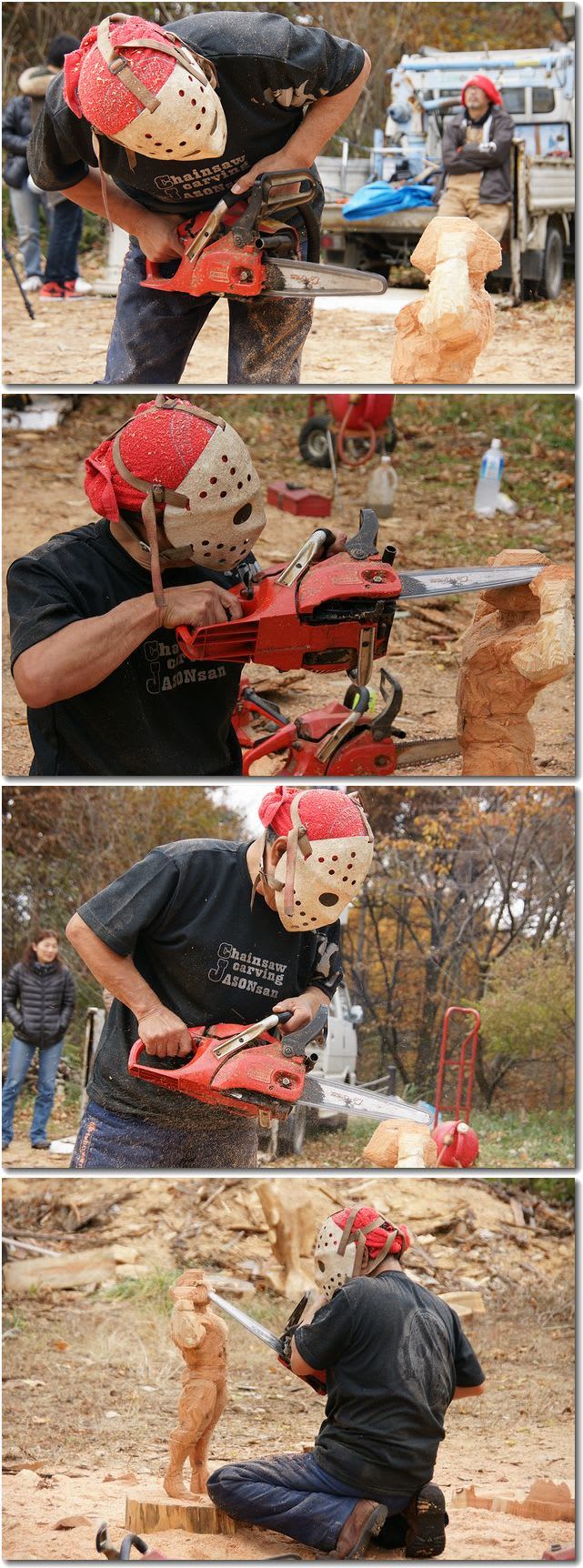 ジェイソンさん取材を受け キン肉マンを彫る その3 きじとら の 散歩写真 ジェイソンさん取材を受け キン肉マンを彫る その3 きじとら の 散歩写真