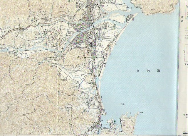 延岡 昭和39年資料による昭和41年発行 5万分之1地形図3色刷 - 新日本古 