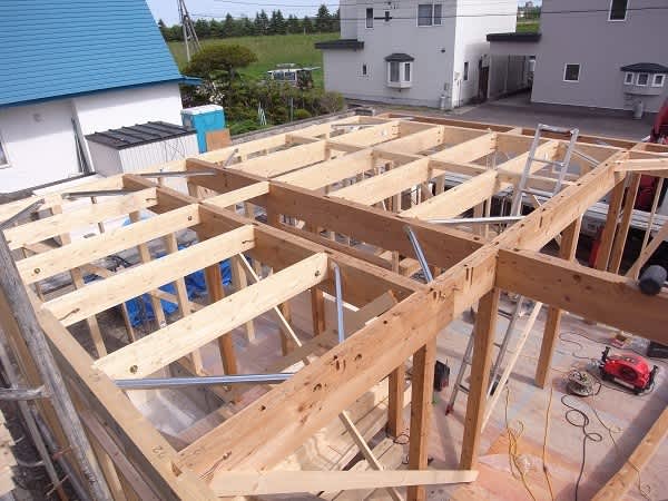 十勝カラ松 帯広東mcさんの家 建て方 2 家づくりサポーター 陽建築工房 十勝カラ松 帯広東mcさんの家 建て方 2 家づくりサポーター 陽建築工房
