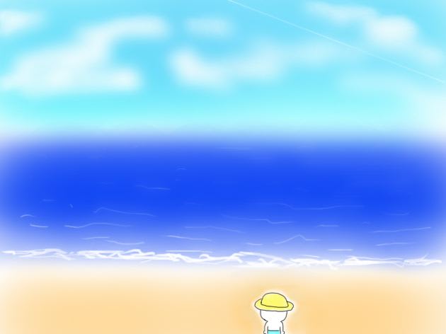 海を眺める猫イラスト Yamayama2144日記