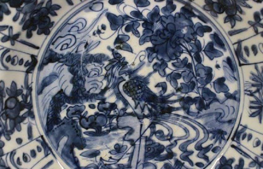 漳州窯 明末呉州染付 鳳凰文大皿 - 夜噺骨董談義 漳州窯 明末呉州染付 鳳凰文大皿 - 夜噺骨董談義