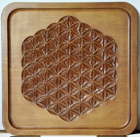 木彫り ３７ 幾何学模様四角盆 完成 Yuyu Tantan Blog 悠々 坦々 ブログ