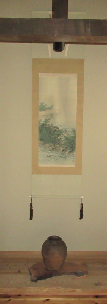 人気定番HOT京都の日本画家 望月玉渓 双幅 望月玉成鑑定 出展作 掛軸 ＜ ◆22-24 山水、風月