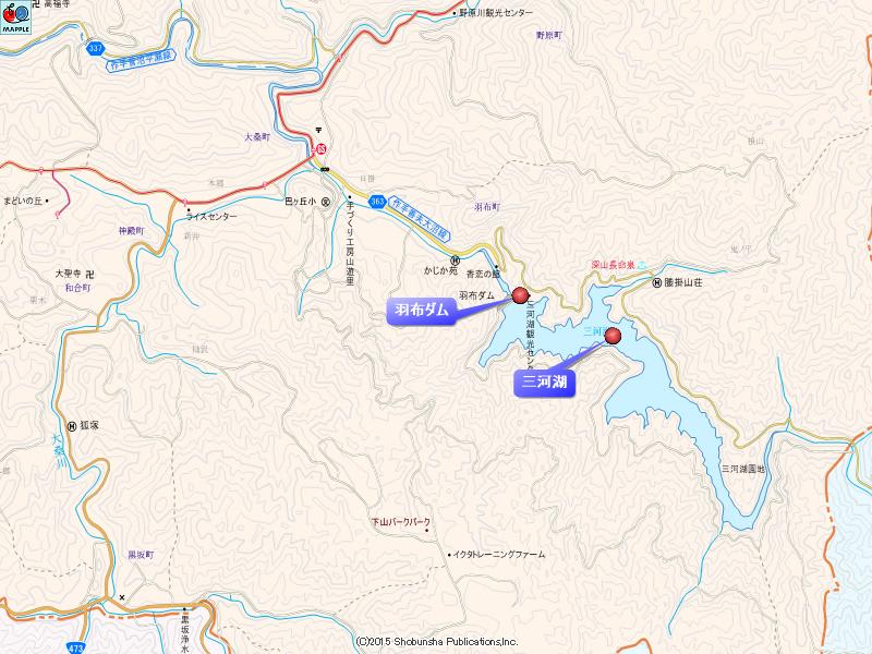 羽布ダムの地図