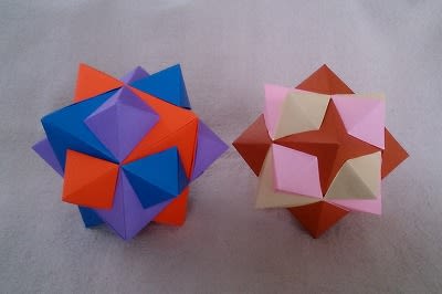 折り紙で3つの正八面体の複合多面体 Compound Of Three Octahedra 日だまりのエクセルと蝉しぐれ