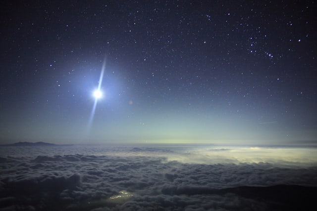 Crescent Moon 雲海に昇る月 鳳凰山 後編 山梨百名山から見る風景